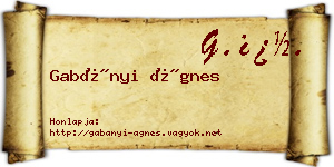 Gabányi Ágnes névjegykártya