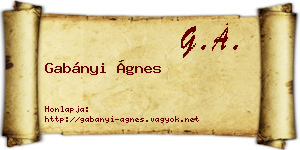 Gabányi Ágnes névjegykártya